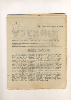 Časopis: VJESNIK / HRVATSKE JEDINSTVENE NARODNO-OSLOBODILAČKE FRONTE, broj 14, lipanj 1942.
