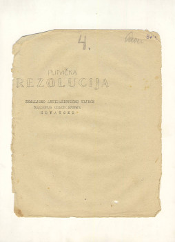Brošura: PLITVIČKA/REZOLUCIJA ZEMALJSKOG ANTIFAŠISTIČKOG VIJEĆA NARODNOG OSLOBOĐENJE HRVATSKE